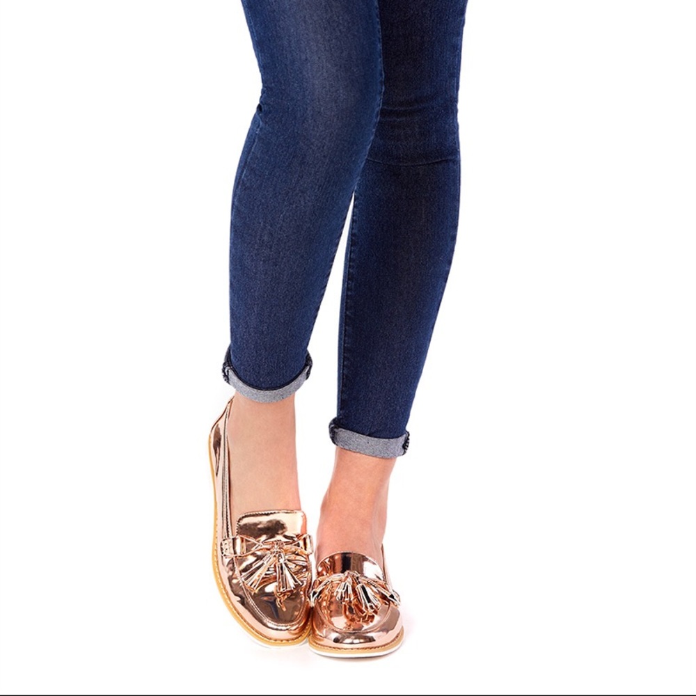 💕JustFab Anna-Kora Rose Gold Loafers!😍💕